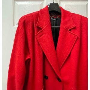 Vintage Patina International Women's 10 Red Wool Blend Double Breasted Coat